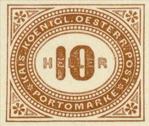 Stamp, Digit in oval frame, Austria,  , Numbers