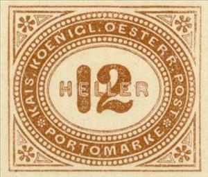 Stamp, Digit in oval frame, Austria,  , Numbers