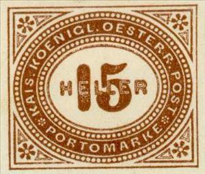Stamp, Digit in oval frame, Austria,  , Numbers