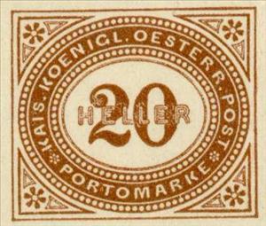 Stamp, Digit in oval frame, Austria,  , Numbers