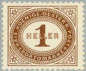 Stamp, Digit in oval frame, Austria,  , Numbers