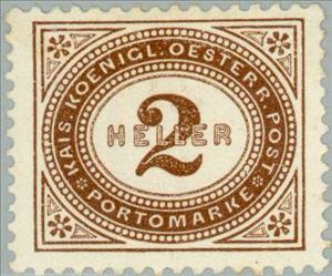 Stamp, Digit in oval frame, Austria,  , Numbers
