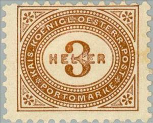 Stamp, Digit in oval frame, Austria,  , Numbers
