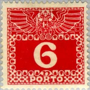 Stamp, Imperial coat of arms & digit, Austria,  , Heraldic Animals, Numbers