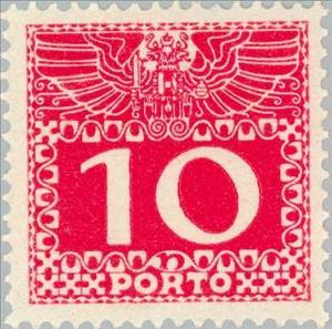 Stamp, Imperial coat of arms & digit, Austria,  , Heraldic Animals, Numbers
