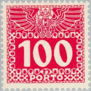 Stamp, Imperial coat of arms & digit, Austria,  , Heraldic Animals, Numbers