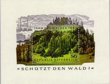 Souvenir Sheet, Forest, Austria,  , Trees, Forests, Plants (Flora)