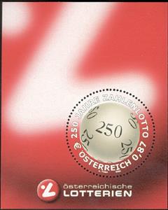 Souvenir Sheet, Austrian Lottery, Austria,  , Lotteries