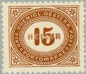 Stamp, Digit in oval frame, Austria,  , Numbers