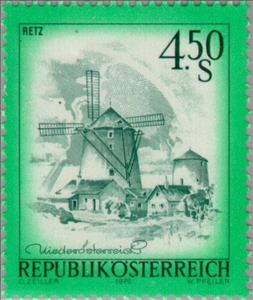 Stamp, Retz Windmill, Lower Austria, Austria,  , Landscapes, Windmills