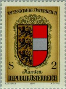 Stamp, Carinthia, Austria,  , Heraldic Animals, Coats of Arms