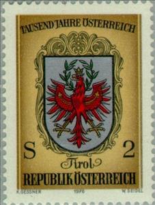 Stamp, Tyrol, Austria,  , Heraldic Animals, Coats of Arms