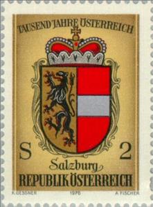 Stamp, Salzburg, Austria,  , Heraldic Animals, Coats of Arms