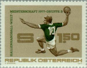 Stamp, Handball jump shot, Austria,  , Sport, Handball