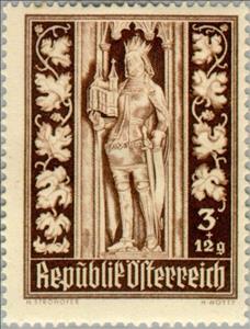 Stamp, Duke Rudolf IV (1339-65) founder of the cathedral, Austria,  , Sculptures, Statues, Churches - Cathedrals - Basilicas - Chapels