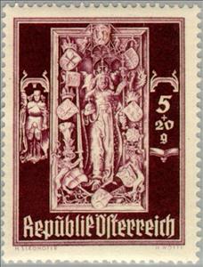 Stamp, Tomb of Emperor Friedrich III (1415-93), Austria,  , Sculptures, Monuments, Statues, Emperors, Churches - Cathedrals - Basilicas - Chapels