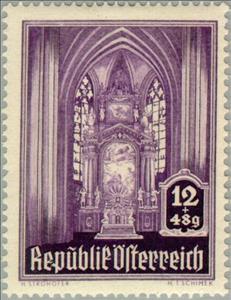 Stamp, Baroque high altar before destruction in 1945, Austria,  , Sculptures, Baroque, Churches - Cathedrals - Basilicas - Chapels