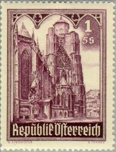 Stamp, North Tower of the cathedral, Austria,  , Towers, Churches - Cathedrals - Basilicas - Chapels