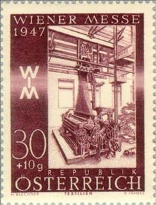 Stamp, Weaving loom, Austria,  , Textile, Industry