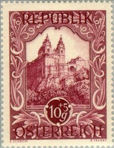 Stamp, Benedictine monastery Melk, Austria,  , Towers, Expositions, Monasteries