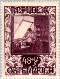 Stamp, Atelier of copperplate printer Ernst Röhm, lithography, Austria,  , Paintings, Expositions, Printing presses, Art