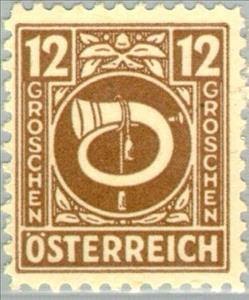 Stamp, Posthorn, Austria,  , Post Horns