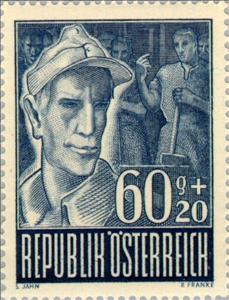 Stamp, Labour calling the ones returned home, Austria,  