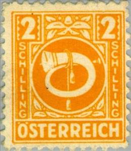 Stamp, Posthorn, Austria,  , Post Horns