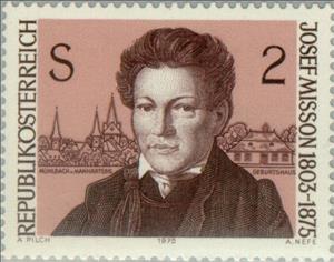 Stamp, Josef Misson (1803-1875) dialect poet, by Primus Skoft, Austria,  , Paintings, Literary People (Poets and Writers)
