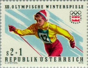 Stamp, Cross-country skiing, Austria,  , Sport, Olympic Games, Skiing, Winter Sports, Cross-country Skiing
