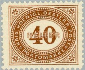 Stamp, Digit in oval frame, Austria,  , Numbers