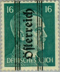 Stamp, Overprint German stamp Hitler, Austria,  , Heads of State