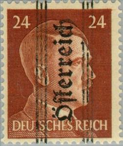 Stamp, Overprint German stamp Hitler, Austria,  , Heads of State