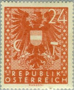 Stamp, Coat of arms, Austria,  , Heraldic Animals, Coats of Arms