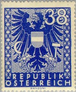 Stamp, Coat of arms, Austria,  , Heraldic Animals, Coats of Arms