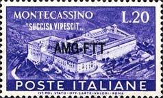 Stamp, Montecassinino Abbazia Reconstrution, Italian colonies, territories and occupations,  