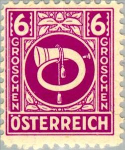 Stamp, Posthorn, Austria,  , Post Horns