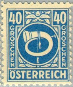 Stamp, Posthorn, Austria,  , Post Horns