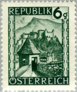 Stamp, Salzburg, Austria,  , Landscapes, Fortresses / Strongholds, UNESCO World Heritage Sites