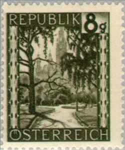 Stamp, Rathauspark (Vienna), Austria,  , Landscapes, Parks