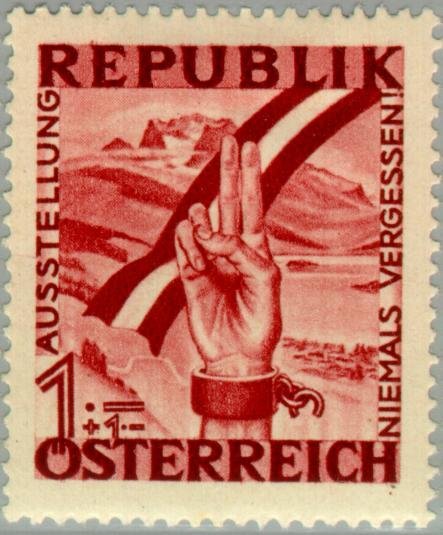 Hand swearing oath & Austrian flag