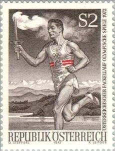 Stamp, Olympic Torch Relay, Austria,  , Sport, Olympic Games, Running