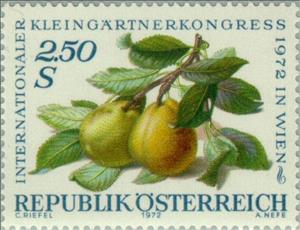 Stamp, Pear branch, Austria,  , Fruits, Gardens, Professions, Conferences, Plants (Flora)