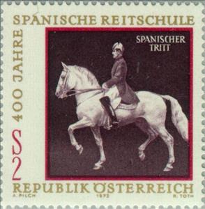 Stamp, Spanisch Step, Austria,  , Mammals, Horses, Animals (Fauna), Equestrianism and horse riding