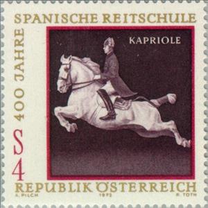 Stamp, Kapriole, Austria,  , Mammals, Horses, Animals (Fauna), Equestrianism and horse riding