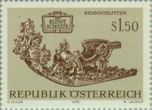 Stamp, Race sledge, Austria,  , Art, Sledges