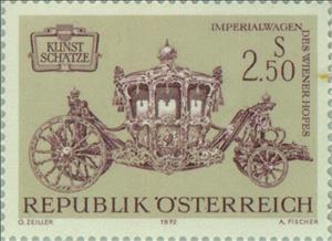 Stamp, Imperial carriage of the Vienna court, Austria,  , Vehicles, Art, Carriages