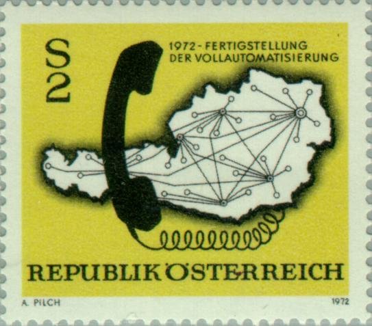 Map of Austria & telephone handset