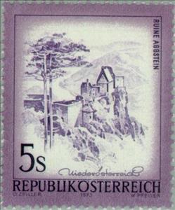 Stamp, Ruins of Aggstein Castle, Wachau, Lower Austria, Austria,  , Landscapes, Ruins, Castles, UNESCO World Heritage Sites