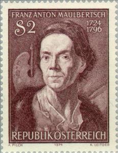 Stamp, Franz Anton Maulbertsch (1724-1796) painter & engraver, self, Austria,  , Paintings, Painters, Engravers